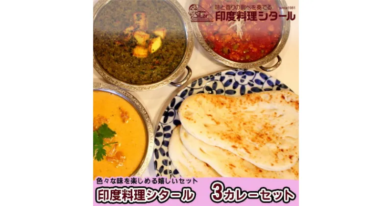 【ふるさと納税】印度料理シタール 3カレーセット【カレー 詰め合わせ 加工食品 レトルト食品 惣菜 レトルト 簡単調理 】　 惣菜 冷凍 インドカレー バターチキンカレー マイルド スパイシー 辛口 キーマカレー ほうれん草とチーズのカレー 中辛 ミニナン