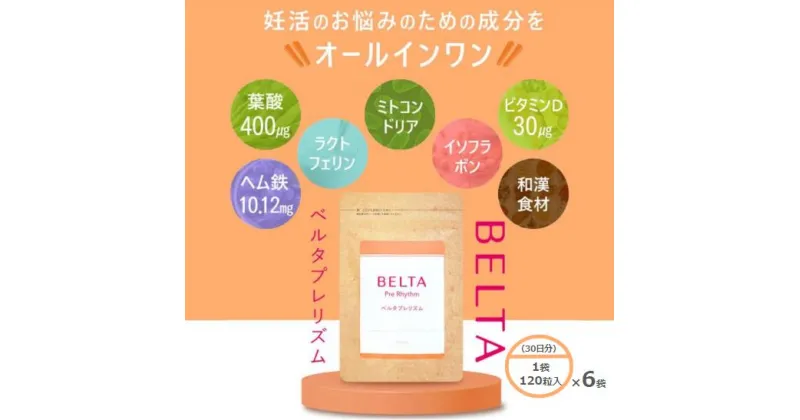 【ふるさと納税】ベルタ葉酸サプリシリーズ／ベルタプレリズム6袋セット　 加工食品 健康食品 妊活 サプリメント 妊娠中 女性 栄養素 安心 安全 亜鉛 ビタミン ミネラル