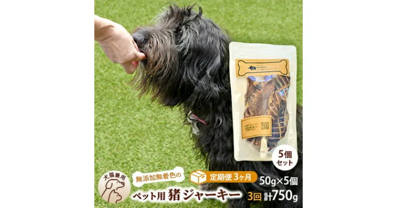 【ふるさと納税】（3回定期便）千葉県で獲れた猪ペット用ジャーキー(5個セット）250g　定期便・ ペット用品 ペットフード ペットのおやつ おやつ ご褒美 猫用 犬用 無添加 無着色 猪肉 猪肉ジャーキー