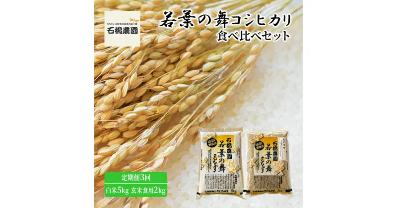 【ふるさと納税】米 若葉の舞 コシヒカリ 白米5kg玄米食用2kg 食べ比べセット 定期便3回 こしひかり お米 白米 玄米 セット 食べ比べ 定期便 精米 千葉 千葉県 低温保存　定期便