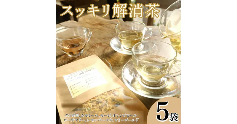 【ふるさと納税】 ハーブティー スッキリ解消茶 5袋 紅茶 お茶 茶 タンポポ カモミール セージ オレンジピール ローズマリー レモンバーベナ マリーゴールド アイスティー ティー ハーブ園 ブレンドティー ハーブ プレゼント 千葉県 銚子市 ハーブガーデンポケット