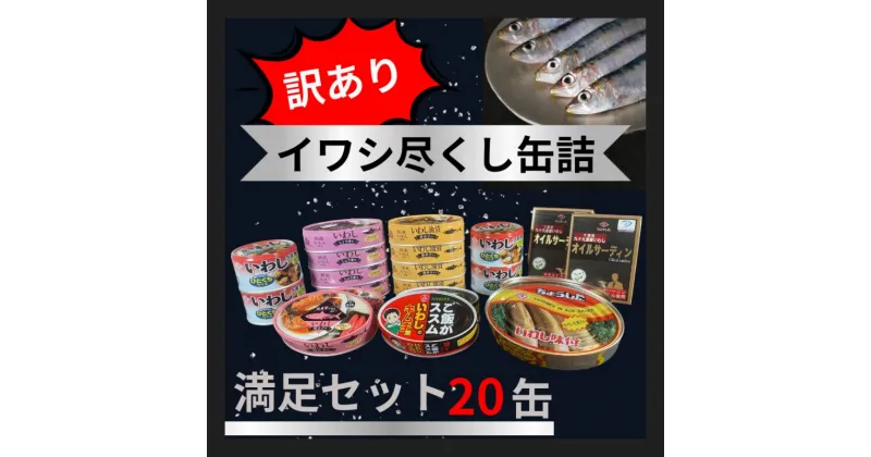 【ふるさと納税】訳あり 缶詰 7種 イワシ尽くし 満足セット( 20缶 ） 缶詰 いわし 詰め合わせ おすすめ セレクト 人気 おつまみ 美味しい 国産 国内産 醤油 明太子 キムチ しょうゆ 醤油 アレンジ 非常食 保存食 常備 災害 備蓄品 和風 洋風 送料無料 千葉県 銚子市