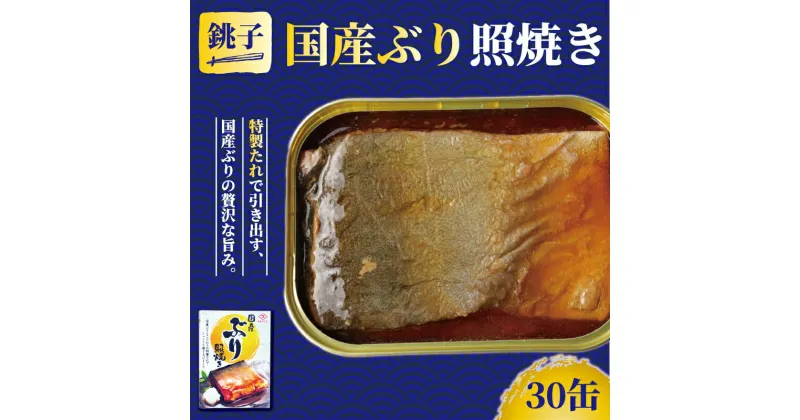 【ふるさと納税】 国産 ぶり 照焼き 缶詰 30缶 ぶり 鰤 照焼 照り焼き テリヤキ 魚 国産 缶 缶 海産物 魚缶詰 備蓄品 保存食 簡単缶詰 長期保存 常温保存 缶詰 備蓄缶詰 防災 非常食 ローリングストック キャンプ アウトドア お取り寄せ 送料無料 千葉県 銚子市 田原缶詰