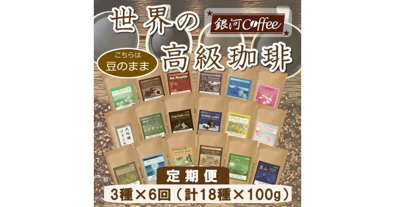 【ふるさと納税】定期便6回 世界一周 高級珈琲（豆のまま） 銀河コーヒー 【12203-0106】