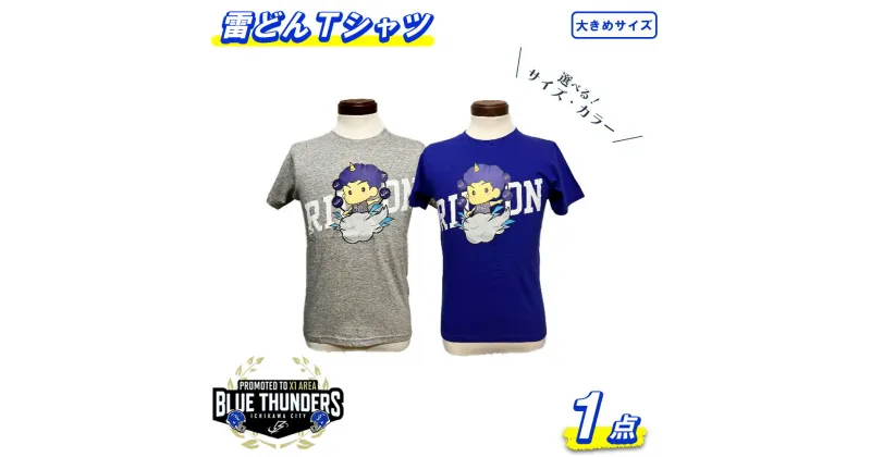 【ふるさと納税】ブルーサンダース 雷どんTシャツ（大きいサイズ）＜2色・2サイズから選択＞　【12203-0209】