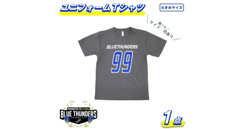 【ふるさと納税】【希望の選手背番号】ブルーサンダース ユニフォームTシャツ（大きいサイズ）＜3サイズから選択＞　【12203-0213】