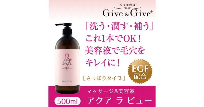 【ふるさと納税】Give＆Give マッサージ&オールインワン美容液【アクア ラ ビュー500ml】 ふるさと納税 美容液 千葉県 木更津 送料無料 KBA002