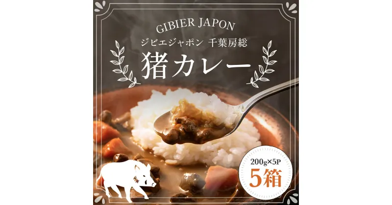 【ふるさと納税】ジビエジャポン猪カレー　5箱セット(200g×5P) ジビエ カレー ジビエカレー いのしし イノシシ 猪 レトルト 中辛 カレーライス レトルトカレー いのししカレー 猪カレー イノシシカレー 千葉県 茂原市 MBQ001