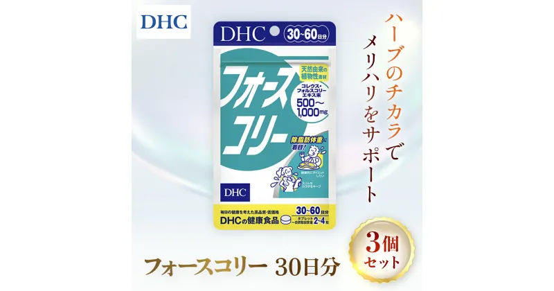 【ふるさと納税】76023_DHCフォースコリー 30日分 3個セット（90日分） ／ 健康 サプリ サプリメント ダイエット 除脂肪体重 メリハリ スタイルキープ ハーブ 植物由来 コレウス・フォルスコリーエキス ビタミンB1 B2 B6 DHC ディーエイチシー 千葉県 茂原市 MBB031