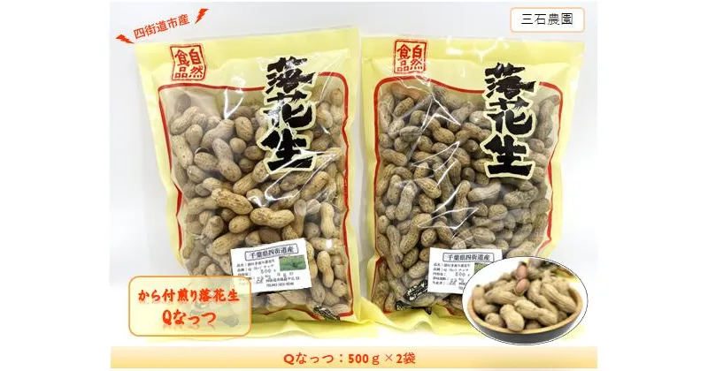 【ふるさと納税】から付煎り落花生 「Qなっつ」 500g×2袋 / 豆 から付 おつまみ