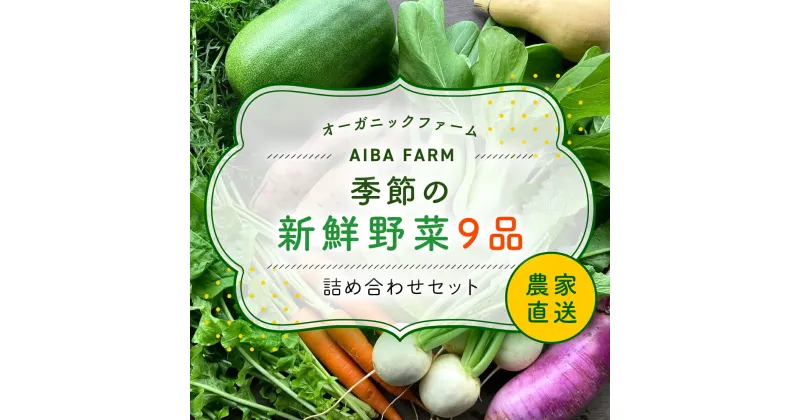 【ふるさと納税】【栽培期間中農薬不使用】 農家直送！季節の新鮮野菜「9品」詰め合わせセット オーガニックファーム AIBA FARM 野菜セット 無農薬 野菜 千葉県 富里市 直送野菜 お野菜セット 旬野菜 季節野菜 農家直送 採れたて とれたて やさい 詰め合わせ セット TML001