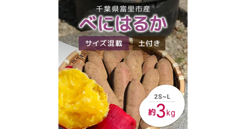 【ふるさと納税】【2024年11月以降発送】千葉県富里市産　べにはるか　3kg　サイズ混載　土付き さつまいも サツマイモ 紅はるか べにはるか おさつ 甘藷 唐いも あまい 甘い スイーツ スイート ポテト おやつ 焼き芋 千葉県 富里市 TMH003