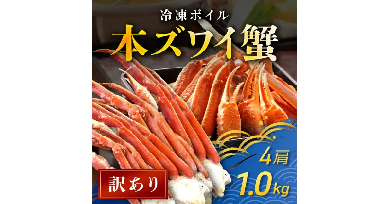 【ふるさと納税】【訳あり】 冷凍ボイル本ズワイ蟹　4肩（1kg） TMN004 / ずわいがに ずわいガニ ズワイガニ ズワイ蟹 本ズワイ蟹 本ずわいがに 本ズワイガニ 本ズワイ蟹 蟹 かに カニ 冷凍ボイル本ズワイ蟹 冷凍ボイル 冷凍ずわいがに 冷凍ズワイガニ 冷凍ズワイ蟹