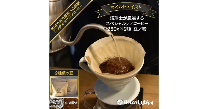 【ふるさと納税】【種類が選べる】 スペシャルティーコーヒー マイルドテイスト 250g×2種類 豆/粉 千葉県 南房総市 飲み物 コーヒー 豆のまま 中細挽き セレクト まろやか コク 甘み 焙煎 焙煎師 オリジナル レシピ 同封 風味 送料無料