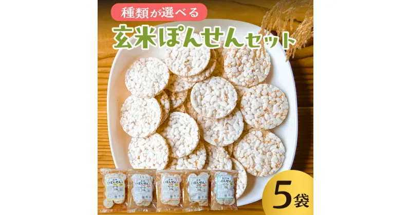 【ふるさと納税】 【種類が選べる】 玄米ぽんせん30g入り5袋セット 千葉県 南房総市 せんべい 煎餅 ぽんせんべい ゲンマイ 自然海塩 おやつ 無塩 お菓子 米 お取り寄せ うるち米 もち米 送料無料