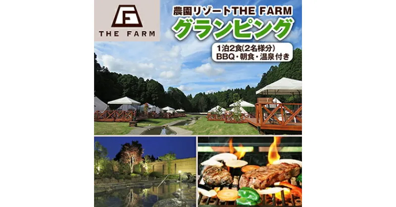 【ふるさと納税】【THE FARMグランピング】ペア宿泊券　1泊2食BBQ・朝食・天然温泉・収穫体験付き【配送不可地域：離島・沖縄県】【1334770】