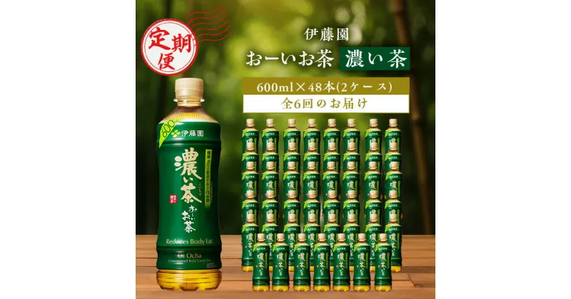 【ふるさと納税】【毎月定期便】おーいお茶濃い茶600ml 48本(2ケース)伊藤園全6回【配送不可地域：離島・沖縄県】【4003294】