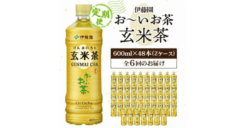 【ふるさと納税】【毎月定期便】伊藤園のお～いお茶 玄米茶 600mlペットボトル×48本 全6回【配送不可地域：離島・沖縄県】【4011716】