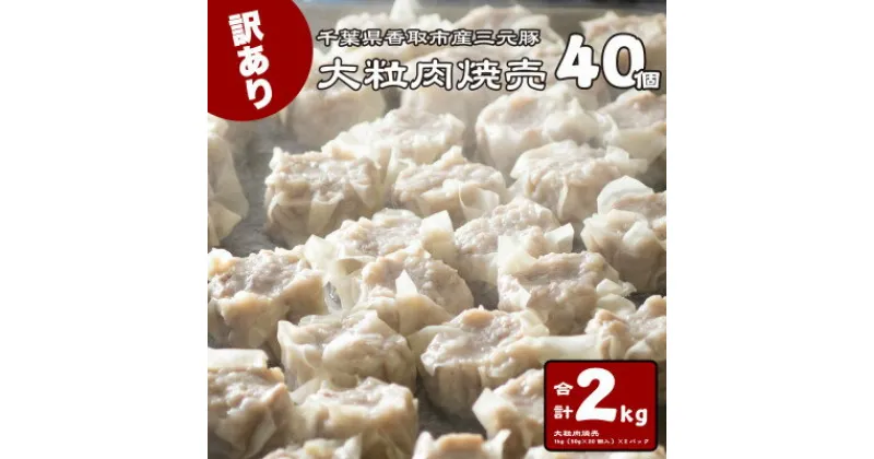 【ふるさと納税】【訳あり】千葉県香取市産三元豚　大粒肉焼売 40個【1kg(50g×20個入)×2パック】【配送不可地域：離島・沖縄県】【1513598】