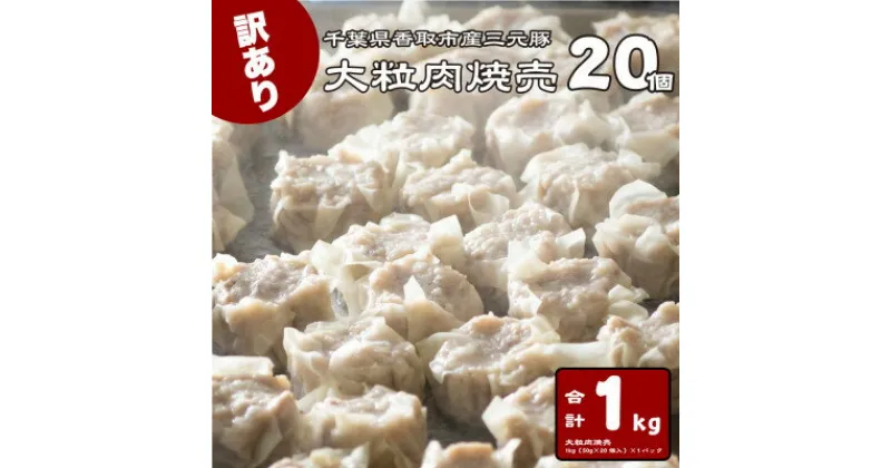 【ふるさと納税】【訳あり】千葉県香取市産三元豚　大粒肉焼売 20個【1kg(50g×20個入)】【配送不可地域：離島・沖縄県】【1519007】