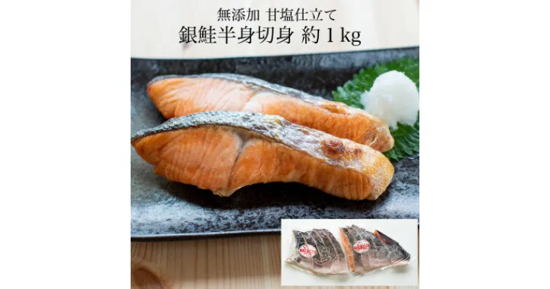 【ふるさと納税】無添加甘塩仕立て 銀鮭半身切身 約1kg【配送不可地域：離島】【1461696】