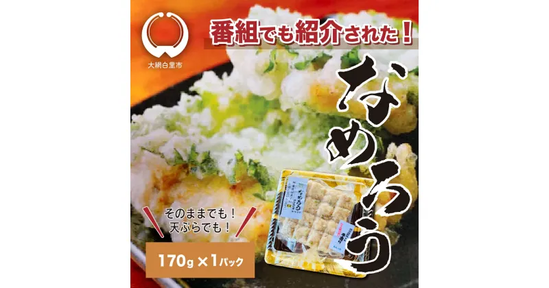 【ふるさと納税】＜なめろう＞あじのたたき 九十九里の浜のおばちゃん料理！ 170g×1個パック なめろう 鯵 あじ 千葉県産 大網白里市 九十九里 送料無料 B001