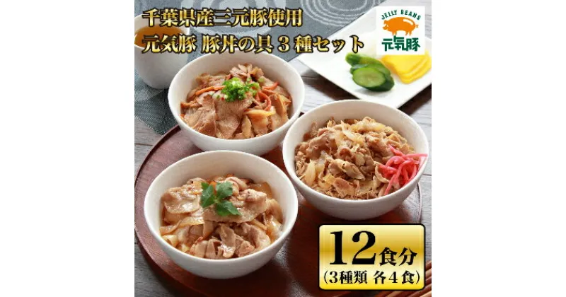 【ふるさと納税】【千葉県多古町産】元気豚　豚丼の具 3種セット(3種合計12食入り)【配送不可地域：離島・沖縄県】【1223561】