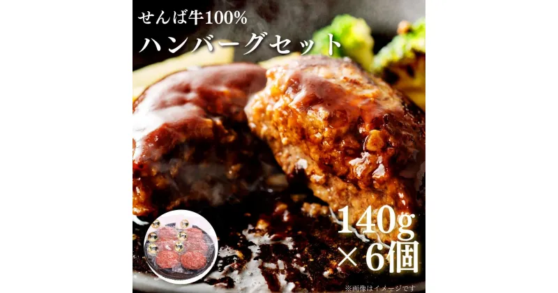 【ふるさと納税】せんば牛100%ハンバーグセット 140g×6 計840g