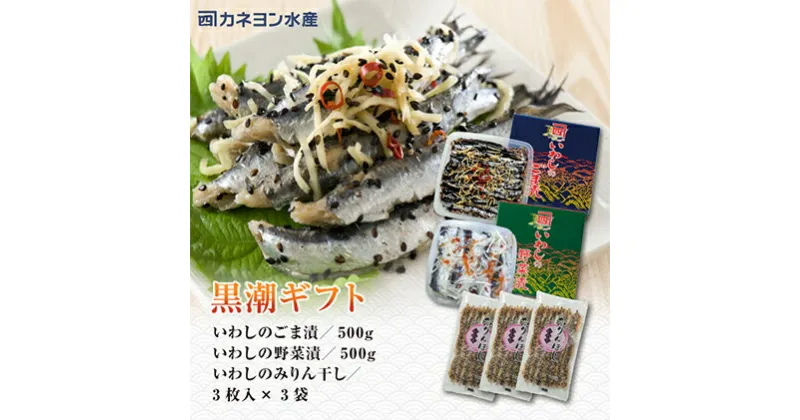 【ふるさと納税】いわし 黒潮セット 漬魚 みりん干し おかず おつまみ つまみ 海鮮 魚介 魚介類 加工食品 醸造酢 生姜 唐辛子 黒煎りごま 人気の一品 酒の肴 　 海鮮 海鮮セット セット 魚介 魚介類 干物 魚 ひもの イワシ ごま漬 野菜漬