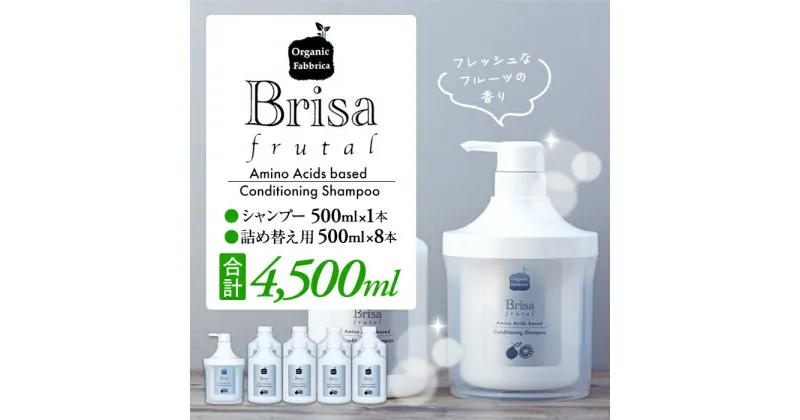 【ふるさと納税】ブリッサフルータル シャンプー ノンシリコン 500mL×1本 詰替え500mL×8本 アミノ酸 無添加 オールインワン リンス不要 リンスインシャンプー ふるさと 納税 千葉県 長生村