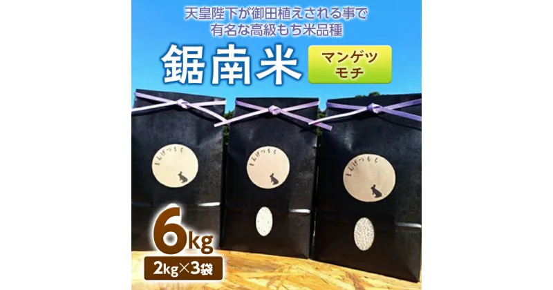 【ふるさと納税】 令和6年度産米 新米 鋸南米（マンゲツモチ）6kg ／ お米 白米 精米 千葉県 鋸南町 もち米 餅 餅つき お餅 正月 赤飯 おこわ F22X-042