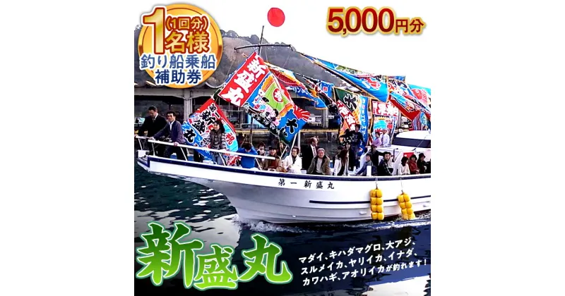 【ふるさと納税】新盛丸 釣船乗船 補助券 1名様（1回5,000円分） F22X-143