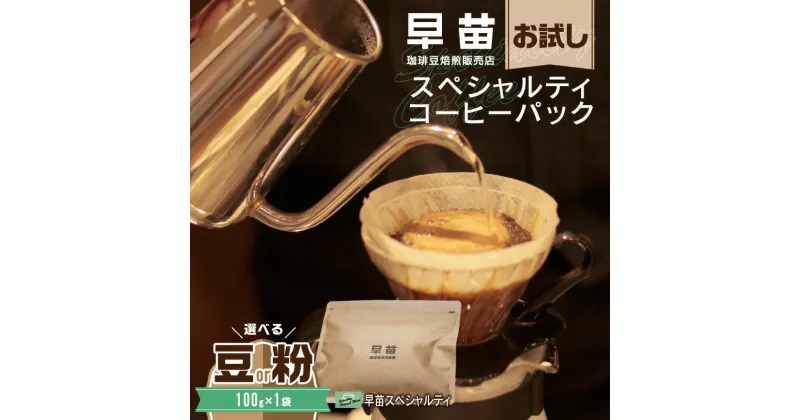 【ふるさと納税】【早苗】焙煎珈琲豆（お試しスペシャルティコーヒーパック100g） スペシャルティコーヒー 珈琲 お試し 飲みやすい ジッパー チャック付き 100g 豆 粉 東京 新宿 0020-001-S05