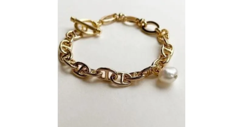 【ふるさと納税】[Cherieオリジナルブレスレット]pearl chain brace / gold 16000円