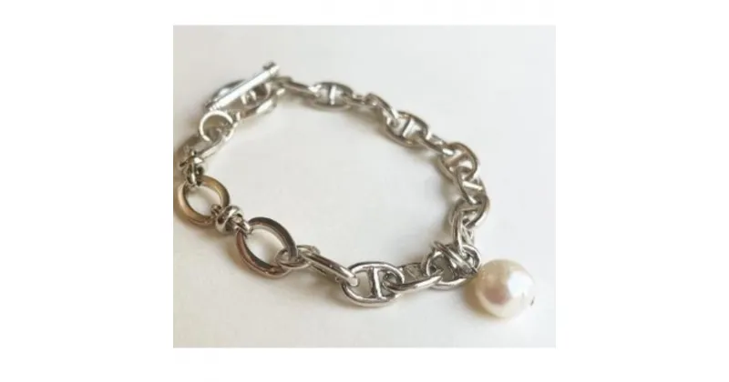 【ふるさと納税】[Cherieオリジナルブレスレット]pearl chain brace / silver 16000円