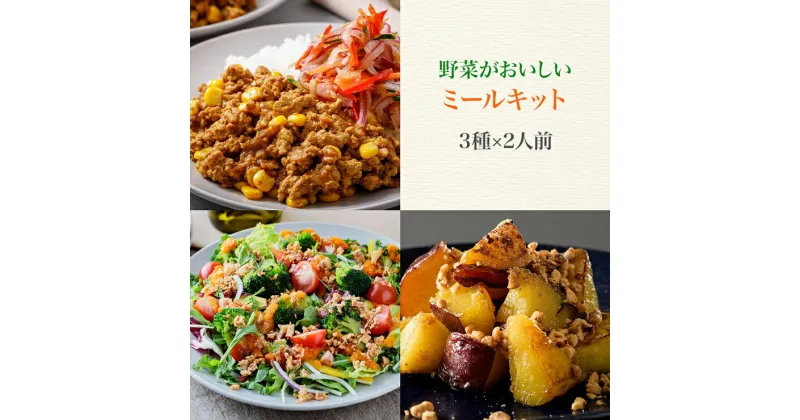 【ふるさと納税】野菜がおいしいミールキット 3種×2人前セット (キーマカレー・楽彩サラダ・さつまいもキャラメリゼ)｜時短調理 フルーツ 宅配 ギフト [0481]