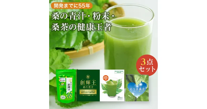 【ふるさと納税】桑の青汁・粉末・桑茶の健康王者3点セット