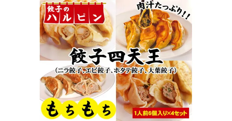 【ふるさと納税】餃子四天王　4人前＜餃子のハルピン＞ ／ ぎょうざ ギョーザ 4種詰め合わせ 計24個 中華 冷凍 送料無料 東京都 [No.031]