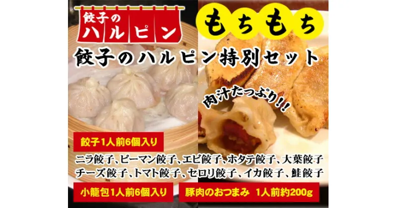 【ふるさと納税】【餃子のハルピン特別セット】餃子10種、小籠包、豚肉のおつまみ　12人前 ／ ぎょうざ ギョーザ 中華 冷凍 詰め合わせ 送料無料 東京都 [No.102]