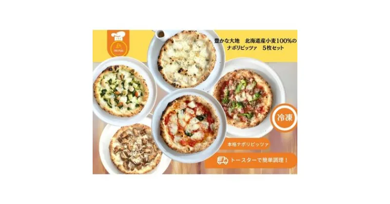 【ふるさと納税】豊かな大地 北海道産 小麦100% ナポリピッツァ 5枚セット　 惣菜 ピザ 冷凍ピザ 軽食 ランチ マルゲリータクアトロフォルマッジ 365ピッツァ テリヤキチキン ジェノベーゼ