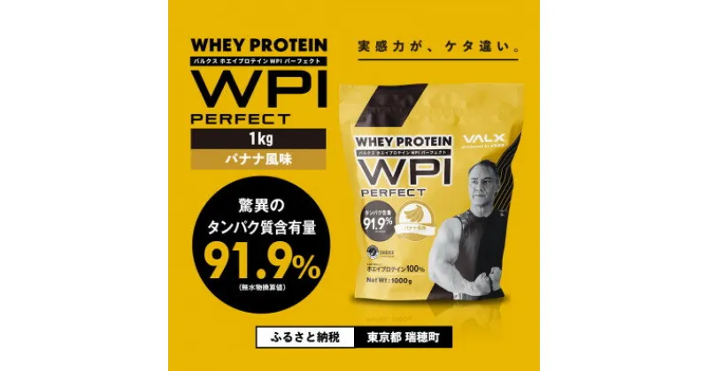 【ふるさと納税】【VALX】ホエイプロテイン WPIパーフェクト 1kg　バナナ風味【1536321】